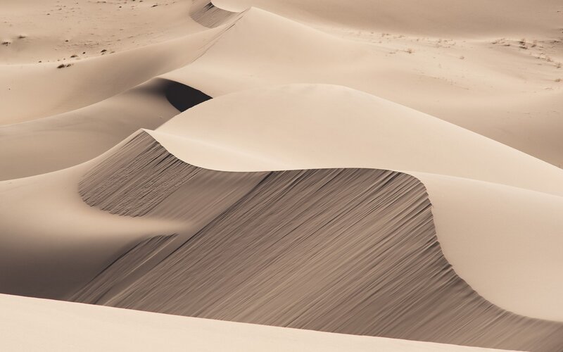 Sand Dunes in Desert — Beige, Serene, Afternoon, Photograph, Shadows