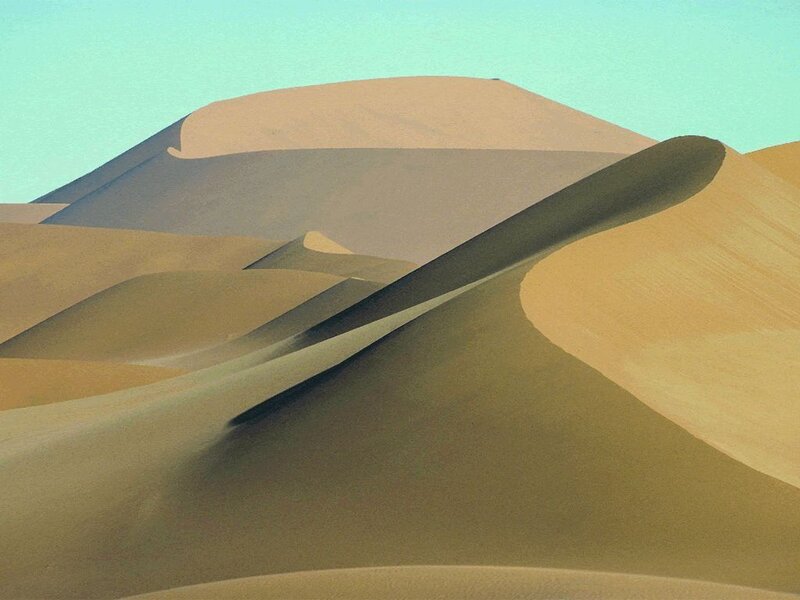 Sand Dunes in Desert — Beige, Serene, Afternoon, Photograph, Sky, Tan