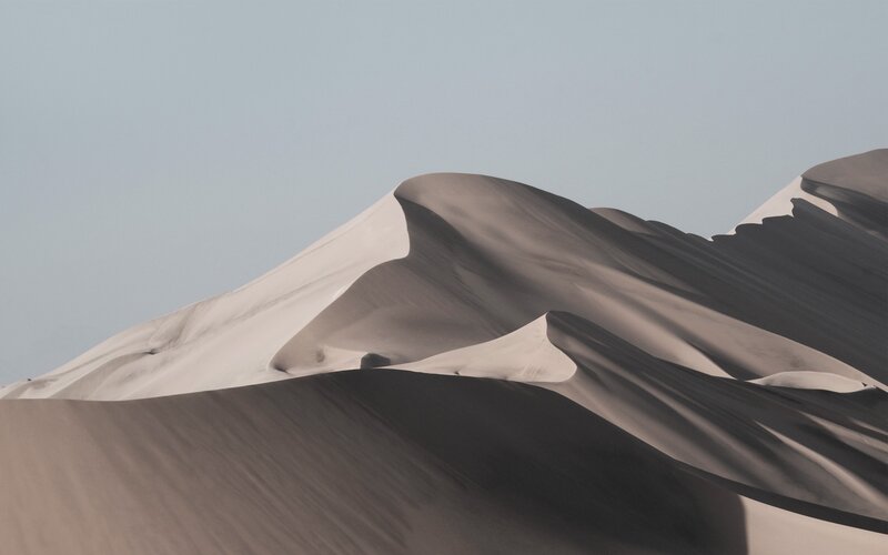 Sand Dunes in Desert — Beige, Serene, Afternoon, Photograph, Sky