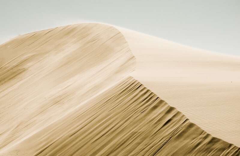 Sand Dunes in Desert — Beige, Serene, Photograph, Dune