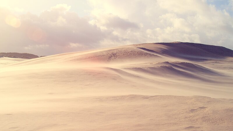 Sand Dunes in Desert — Beige, Serene, Sunrise