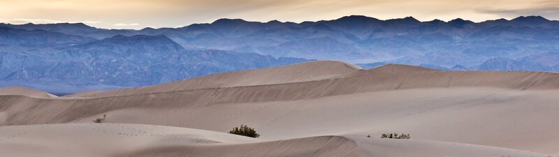 Sand Dunes in Desert — Beige, Serene, Sunset, Photograph, Mountains, Sky