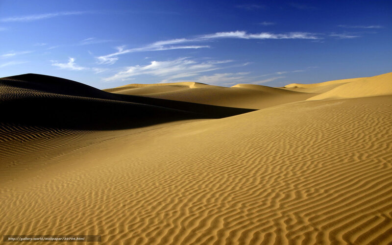 Sand Dunes in Desert — Blue, Serene, Afternoon, Photograph, Sky