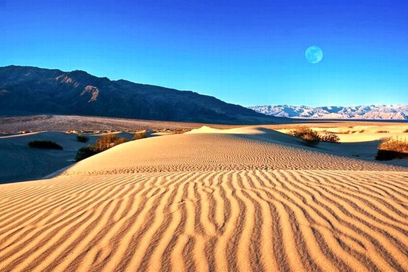 Sand Dunes in Desert — Blue, Serene, Afternoon