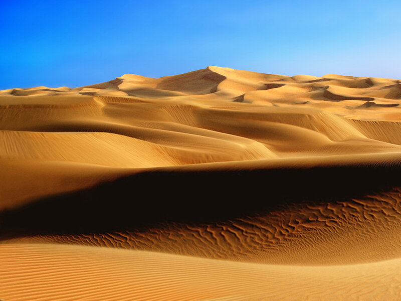 Sand Dunes in Desert — Blue