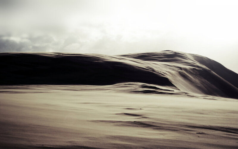 Sand Dunes in Desert — Brown, Desolate, Photograph