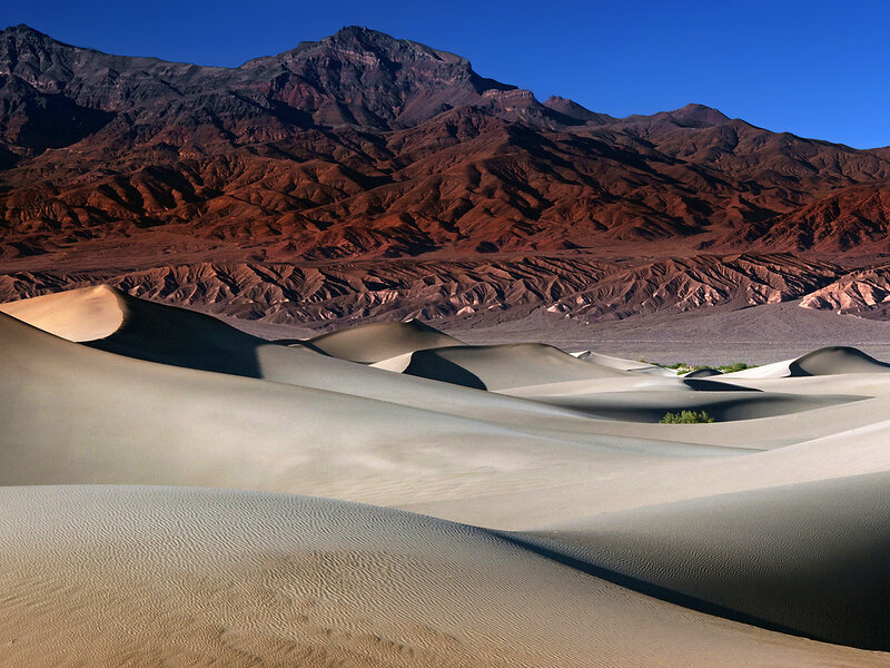 Sand Dunes in Desert — Brown, Dramatic, Afternoon, Photograph, Mountains