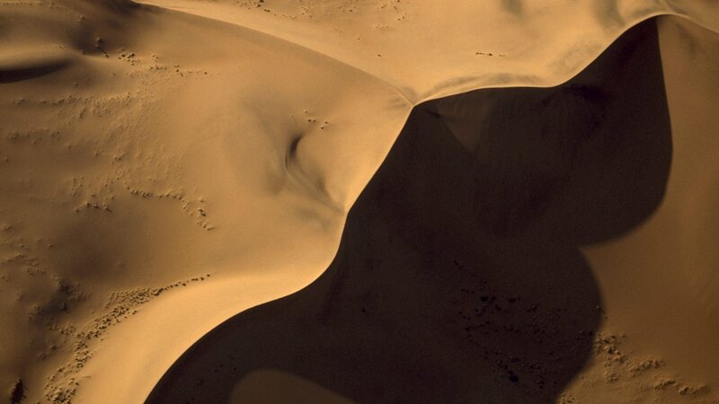 Sand Dunes in Desert — Brown, Dramatic, Sunset, Photograph, Shadows, Tan