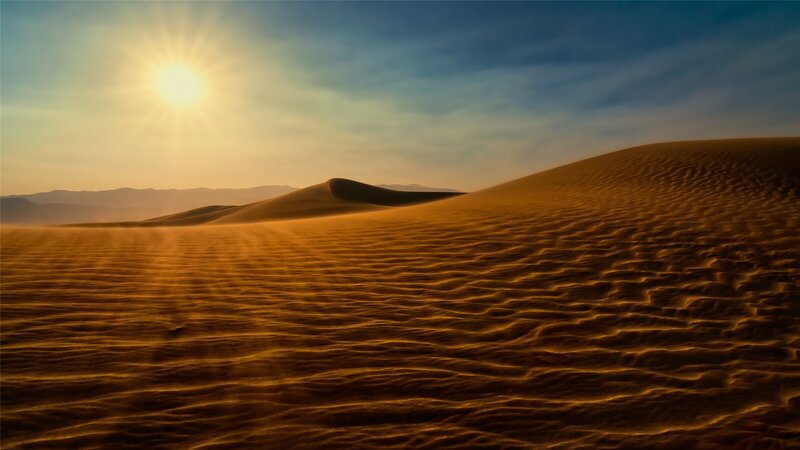 Sand Dunes in Desert — Brown, Serene, Sunset
