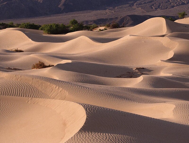 Sand Dunes in Desert — Mountains