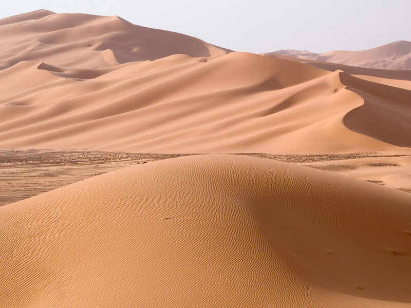 Sand Dunes in Desert — Orange, Arid