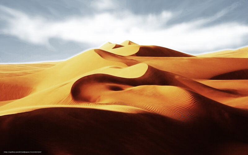Sand Dunes in Desert — Orange, Dramatic, Afternoon