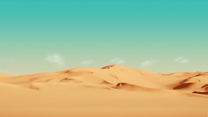Sand Dunes in Desert — Orange, Serene, Afternoon, 3d Render