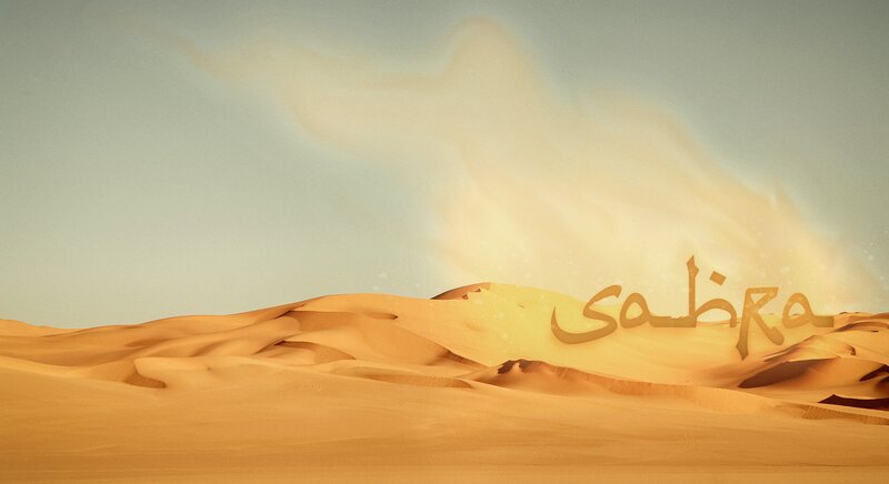 Sand Dunes in Desert — Orange, Serene, Sunset, Digital Art, Sky