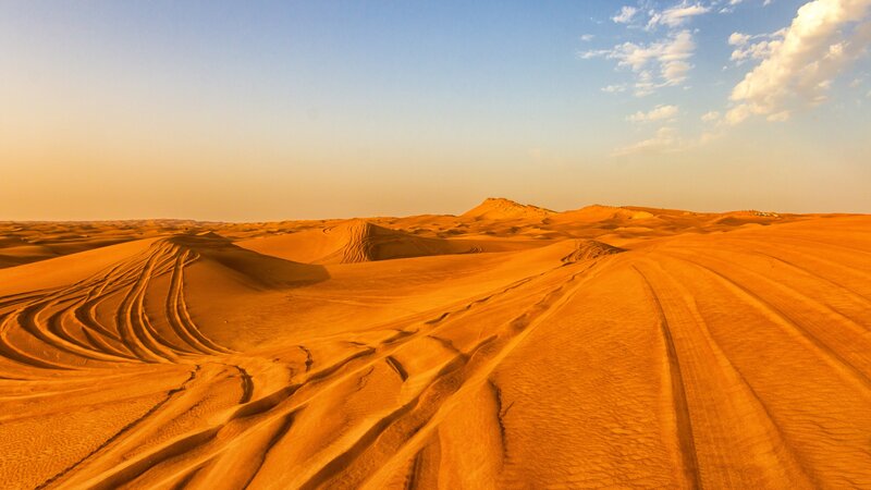 Sand Dunes in Desert — Orange, White