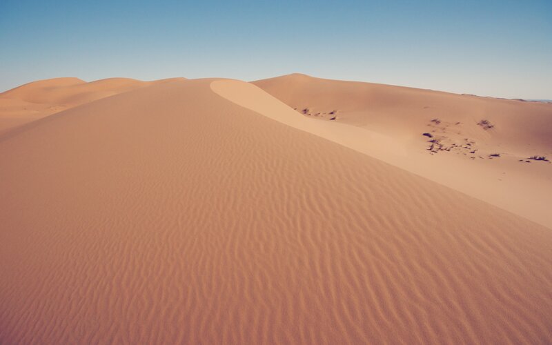 Sand Dunes in Desert — Serene, Blue