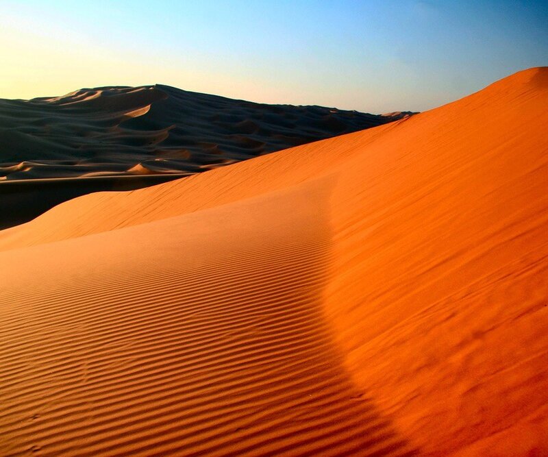 Sand Dunes in Desert — Sunset, Photograph
