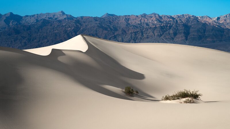 Sand Dunes in Desert — White
