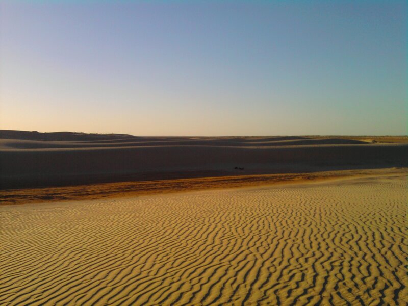 Sand Dunes in Desert — Yellow, Serene, Sunset