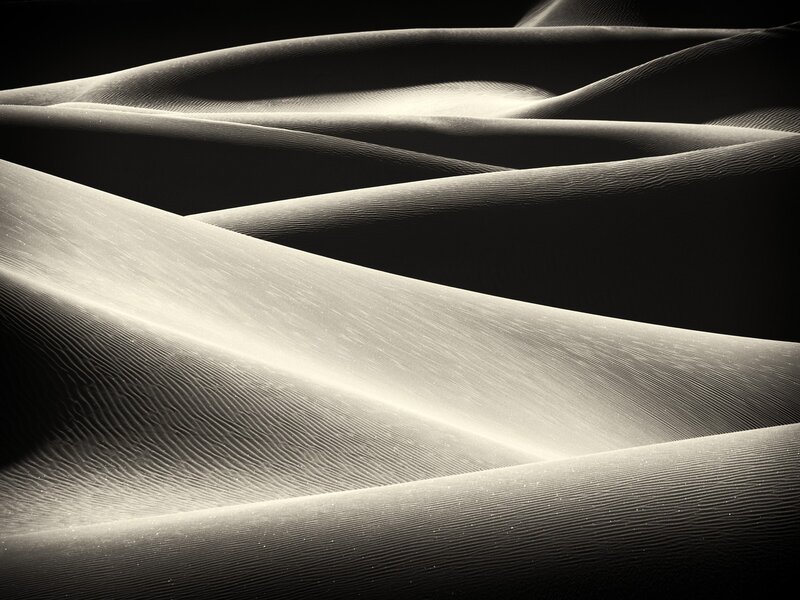 Sand dunes in monochrome
