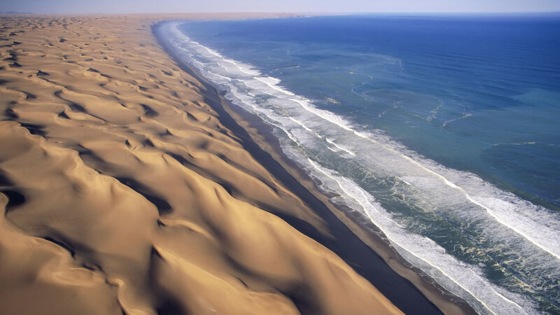 Sand Dunes Meeting Ocean