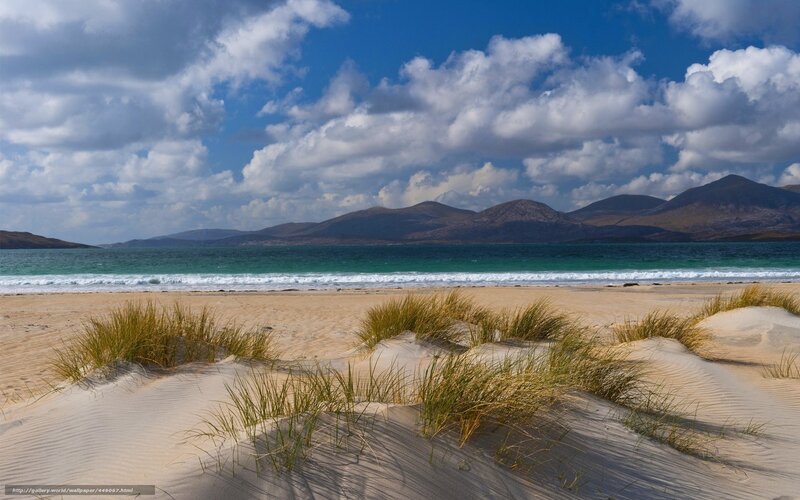 Sand Dunes on Beach — Blue