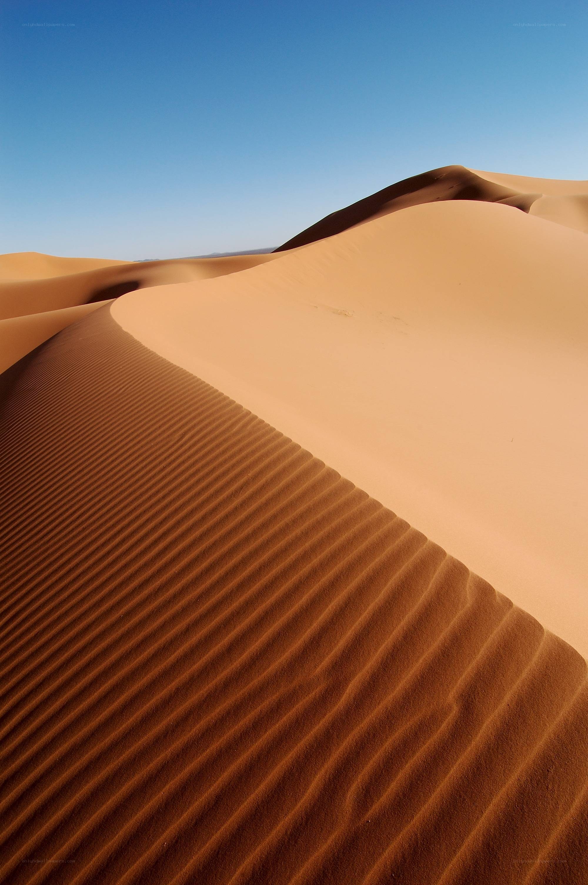 Sand dunes under blue sky
