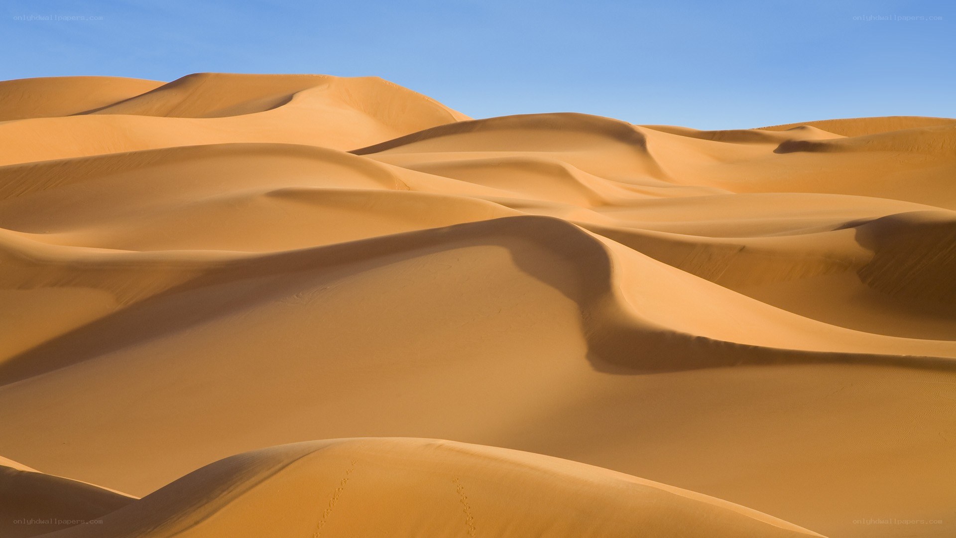 Sand dunes under blue sky