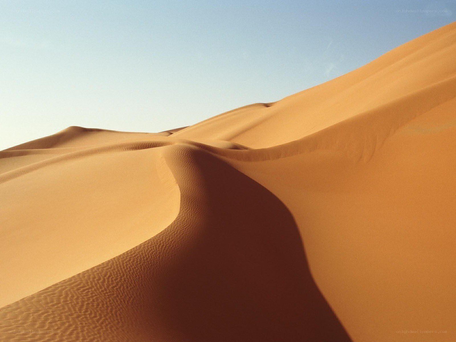 Sand dunes under blue sky