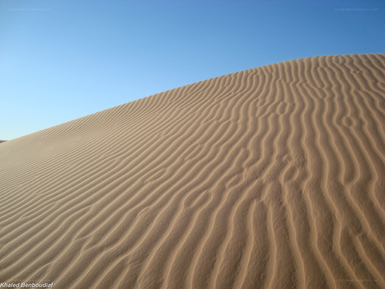 Sand dunes under blue sky