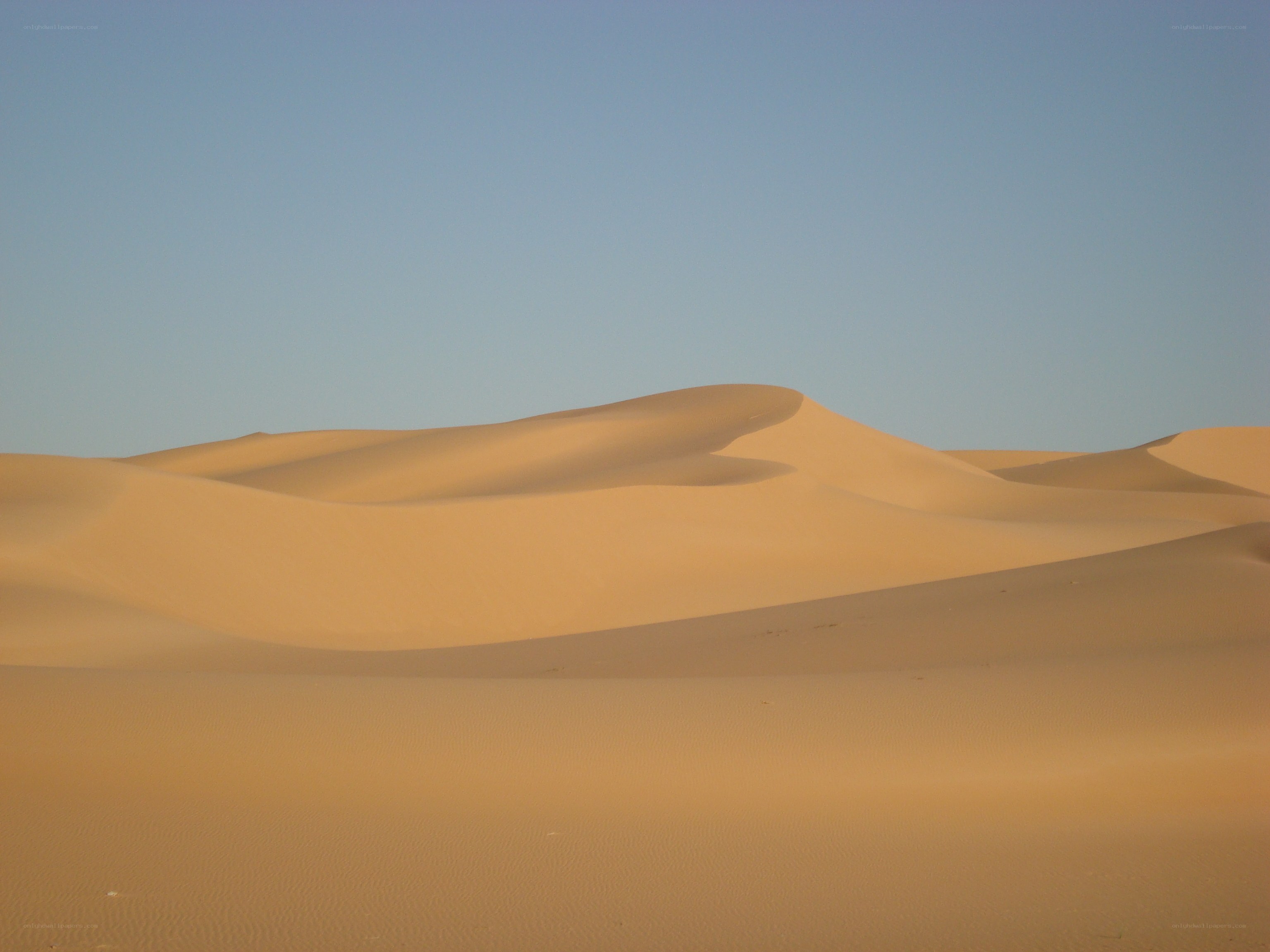 Sand dunes under clear sky