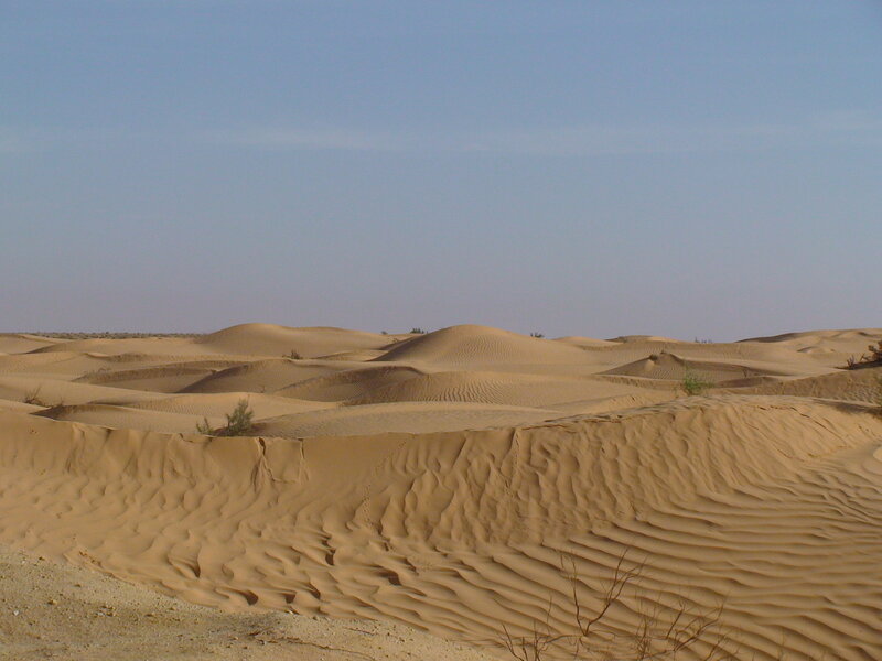 sand dunes under clear sky