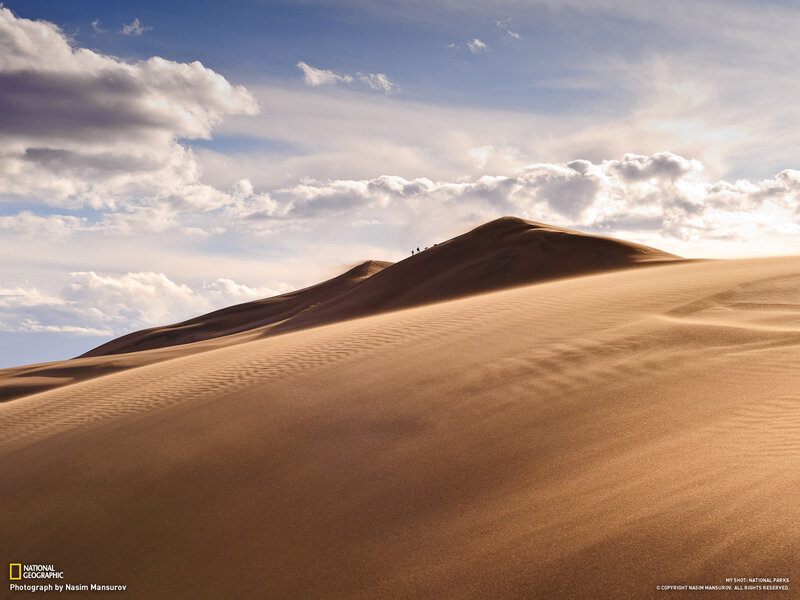 Sand Dunes under Clouds — Brown