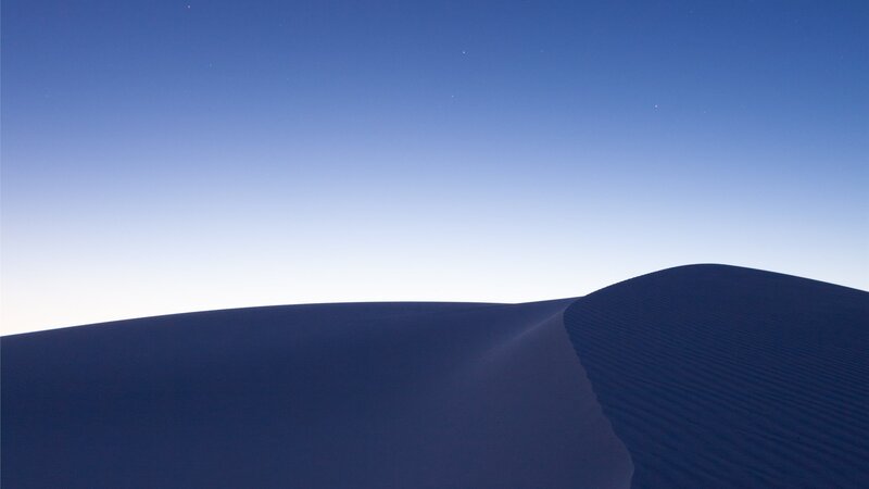 Sand Dunes under Night Sky — Blue