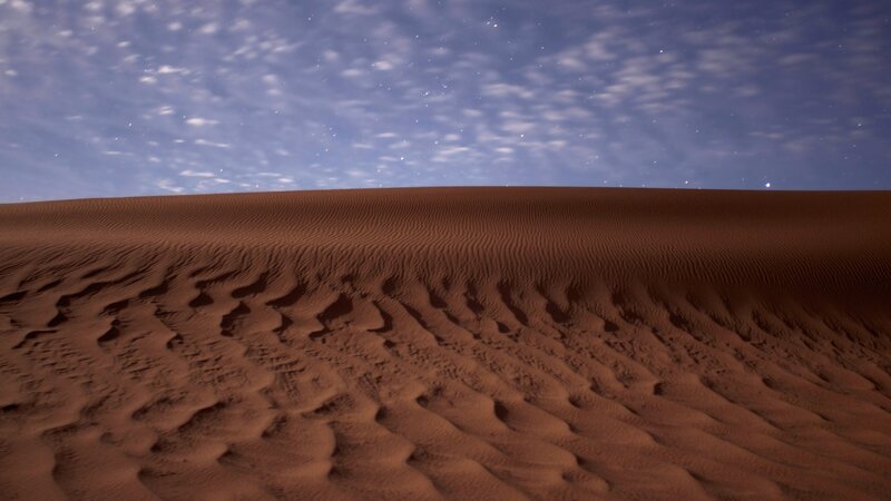 Sand Dunes under Night Sky