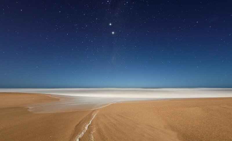 Sand Dunes under Stars — Blue