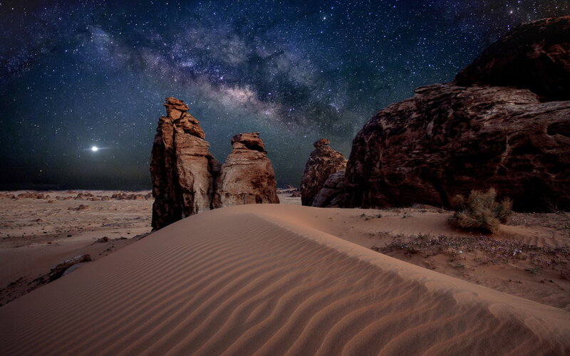 Sand Dunes under Stars