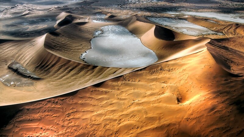 Sand Dunes with Ice Patches