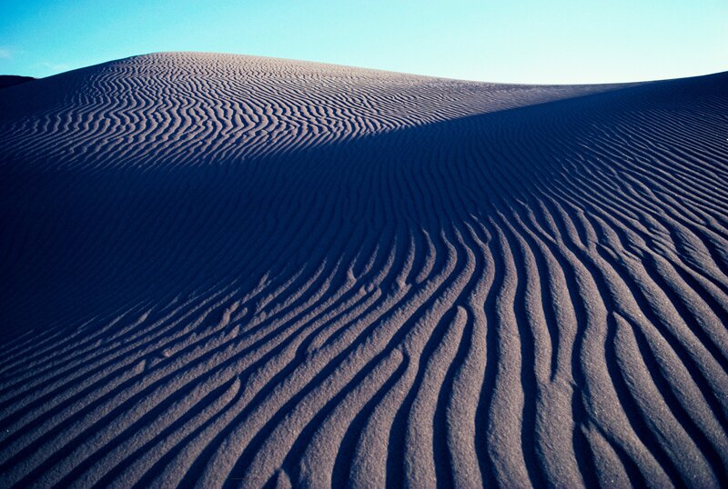 Sand dunes with rippled patterns