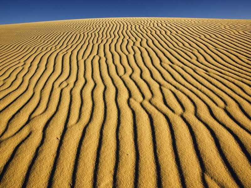 Sand dunes with rippled patterns