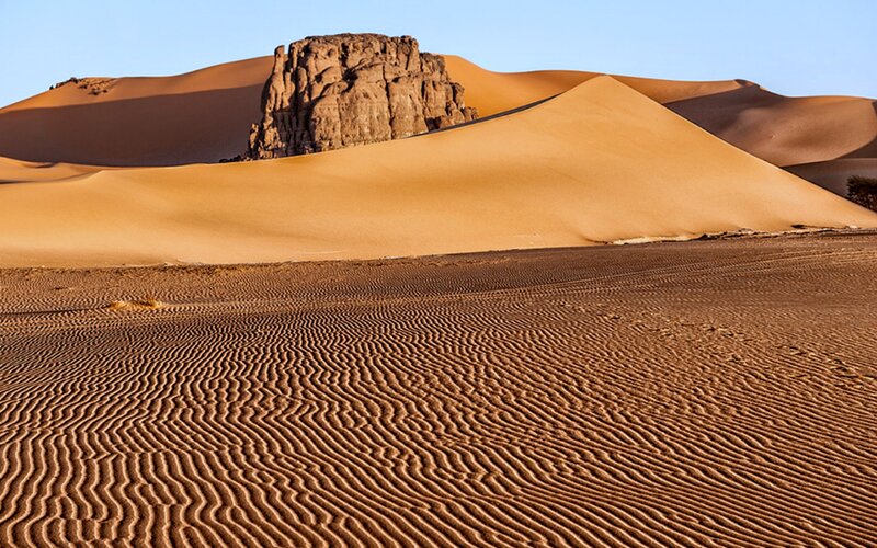 Sand Dunes with Rock Formation