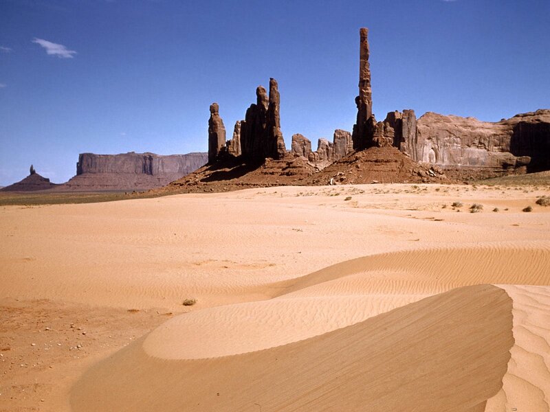 Sand Dunes with Rock Formations — Brown, Arid