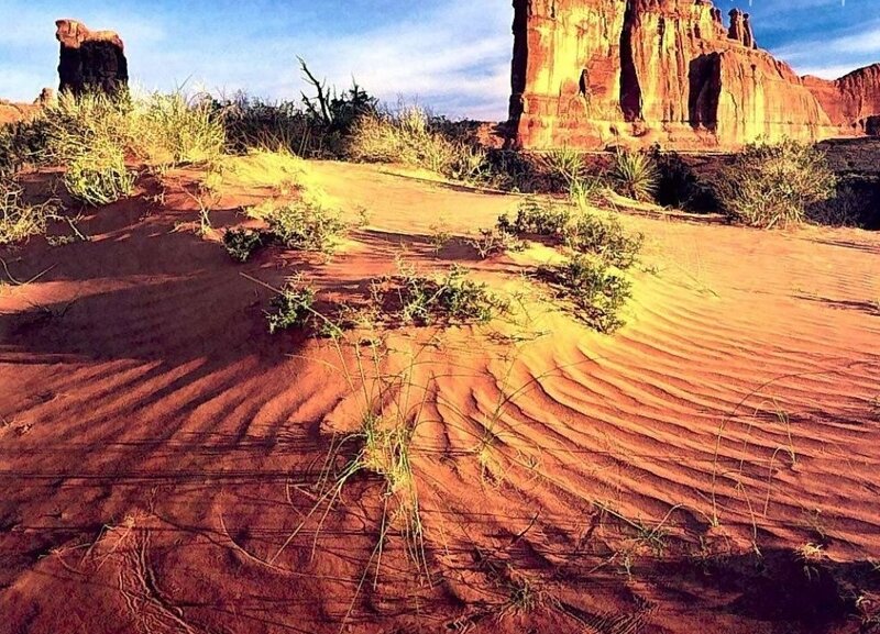Sand Dunes with Rock Formations