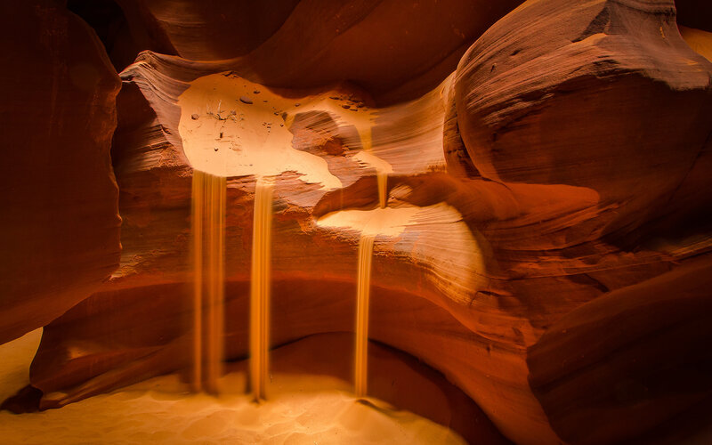Sand Falling in Canyon