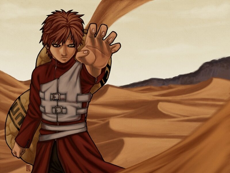 Sand ninja in desert