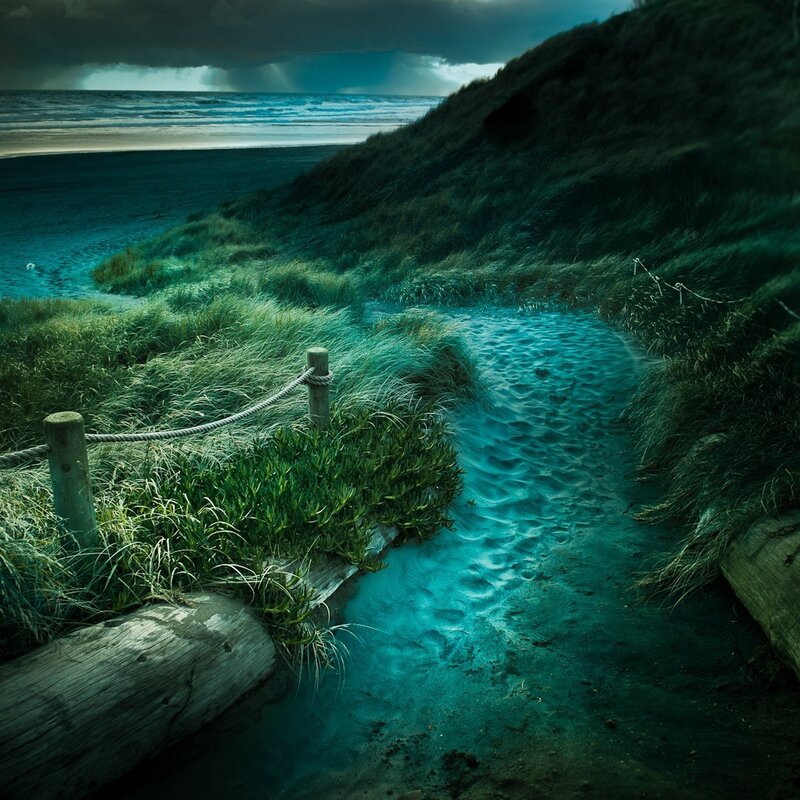 Sand Path Through Dunes — Blue