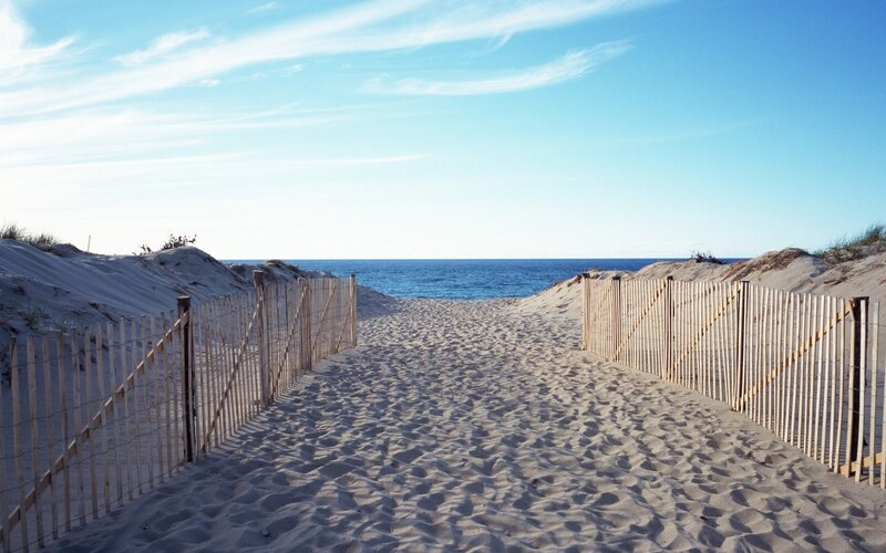 Sand Path to Beach — Blue