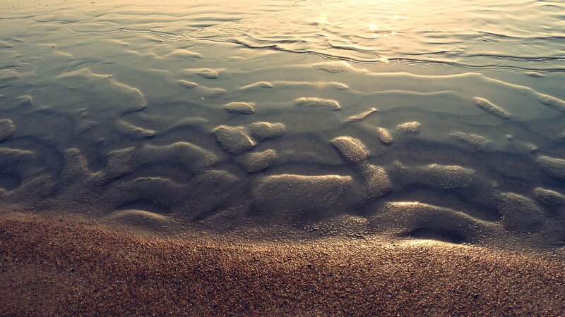 sand patterns at sunset