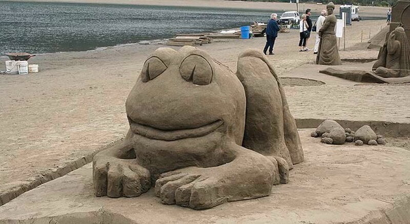 Sand Sculpture of a Frog