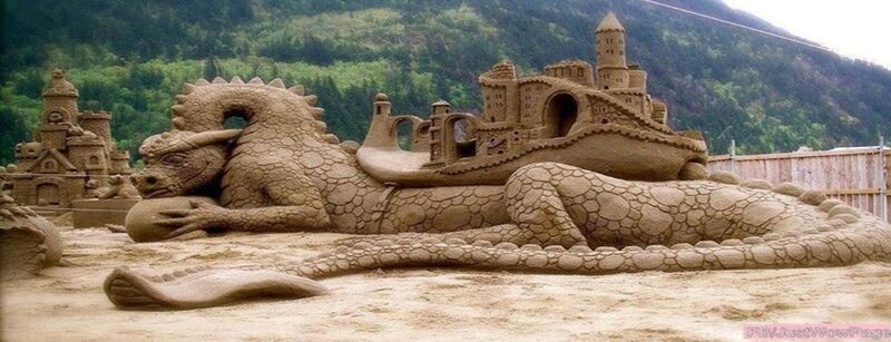 Sand Sculpture of Dragon — Brown